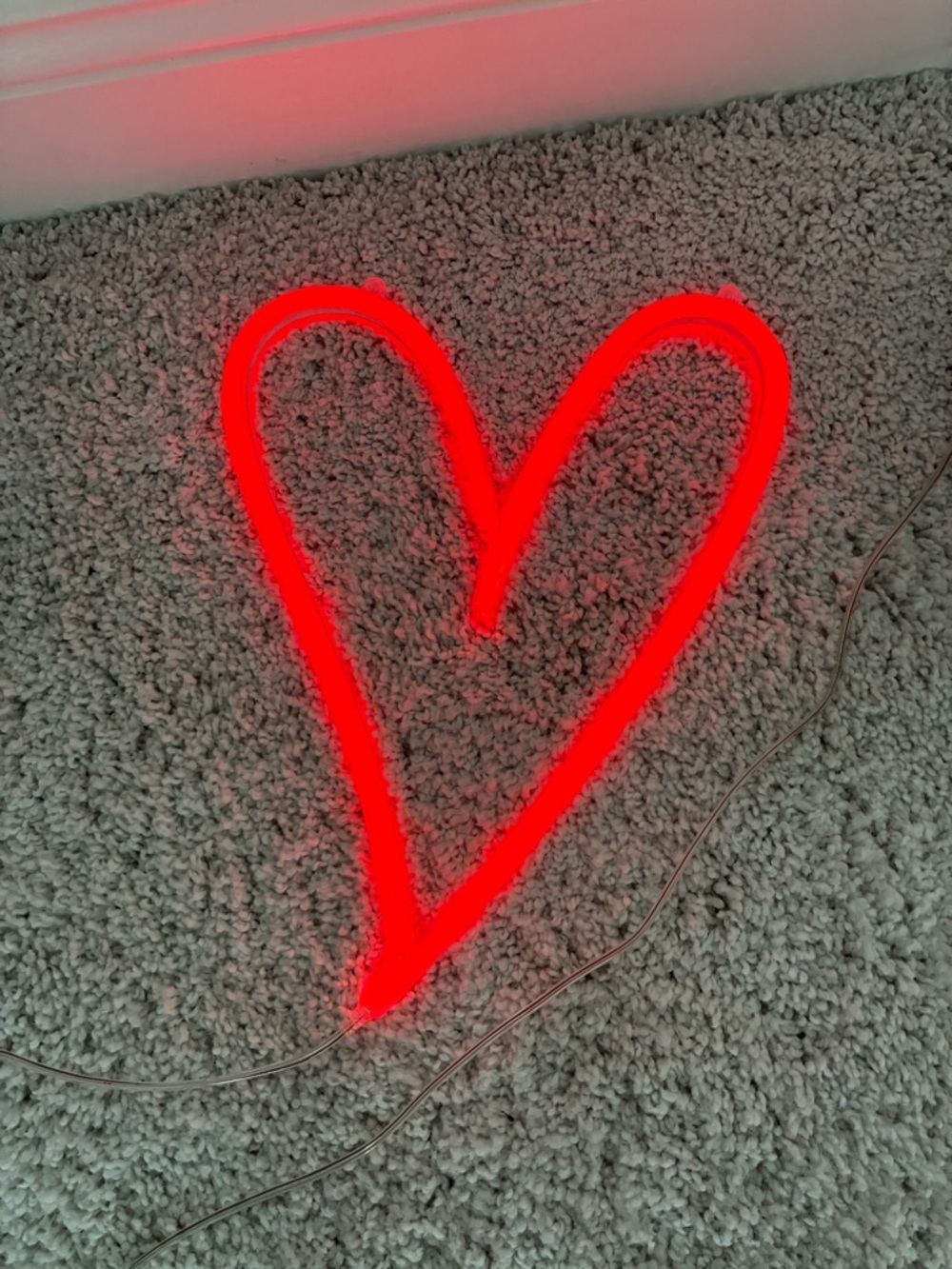 Dormify Red Neon Heart Light with Hanging Capabilities